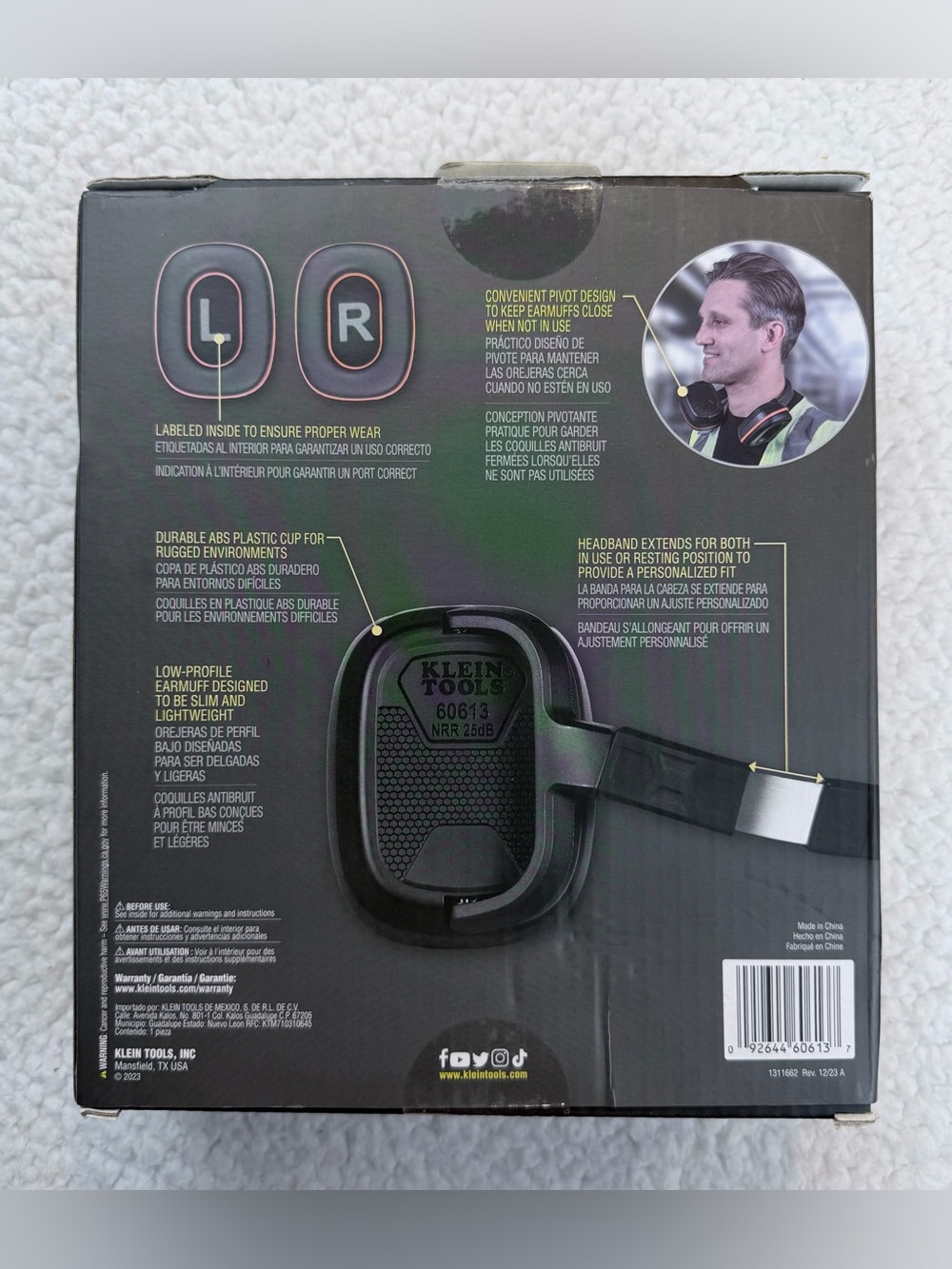 (NIB) KLEIN TOOLS • Black/Orange Behind-the-Head Earmuffs, OS - Picture 7 of 15